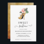 Chic Floral Gold Heels Sweet 16 Birthday Invitation<br><div class="desc">Modern, Elegant, Chic Floral Gold Heels Sweet 16 Birthday Party Invitation featuring our glamourous glitzy watercolor gold high heel surrounded by pink and green tropical flowers. The background is a luxurious watercolor gold wash. Easy to customize with your information for a simply elegant 16th birthday birthday party invitation. Please contact...</div>