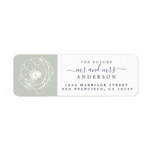 Chic Floral M. Mme Monogram Mariage Adresse de ret