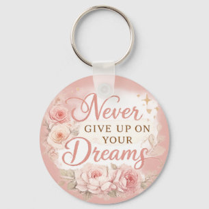 Chic Floral Motivational Keychain