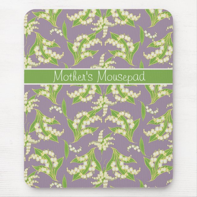 Chic Floral Mousepad: Lilies of the Valley, Mauve Mouse Pad (Front)