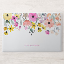 Chic Floral Pattern Botanical Trendy Laptop Cover