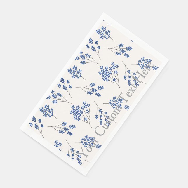 Chic Floral Personalized Wedding Event guest towel Napkin (Corner)