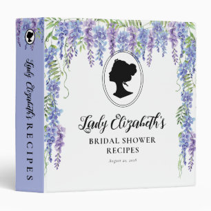 Chic Floral Purple Regency Era Theme Bridal Shower Binder