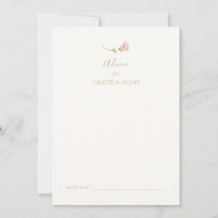 Chic Floral Rose & Ivory Wedding Advice Card 