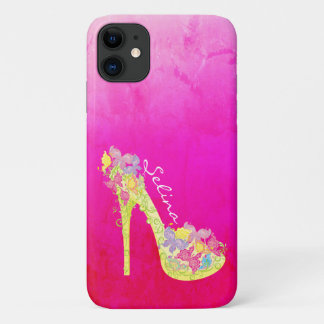 Chic Floral Stilettos High Heel Pump Personalized iPhone 11 Case