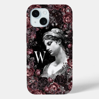 CHIC FLORAL VINTAGE BAROQUE MONOGRAM PERSONALIZED iPhone 15 CASE