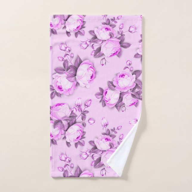 Chic floral violet rose  (Serviette à main)