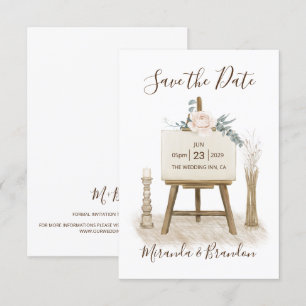 Chic Floral Watercolor Save the Date Boho Wedding Invitation