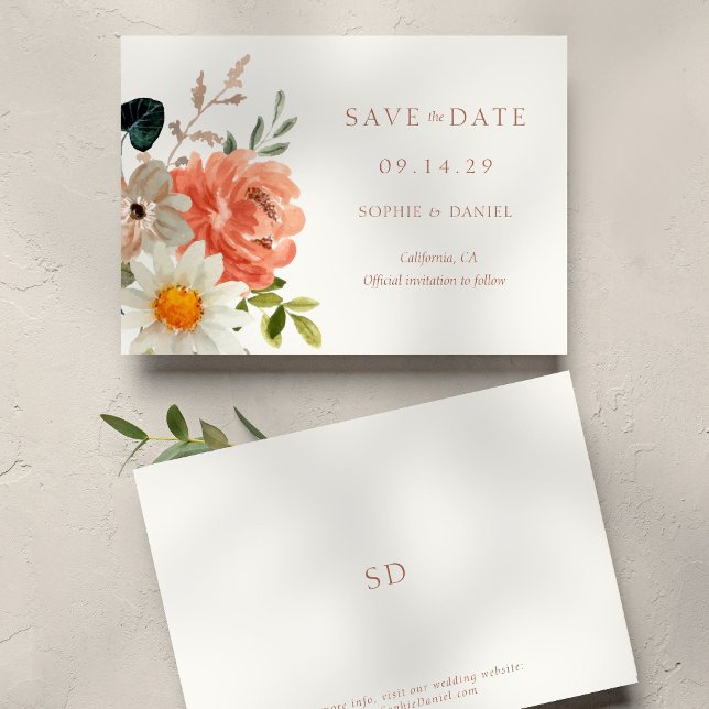 Chic Floral Watercolor Wedding Save the Date Invitation (Creator Uploaded)