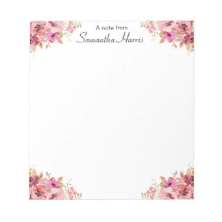 Chic Floral Watercolor Wildflowers Frame Notepad