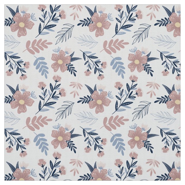 Chic Floral White Fabric By The Yard Fat Quarter (Swatch)