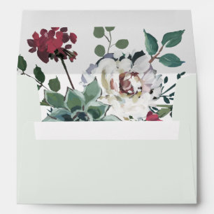 Chic Floral with Mint Green Envelope