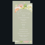 Chic Florals Sage Green Wedding Ceremony Program<br><div class="desc">Wedding ceremony program features your details on the front and back in chic lettering accented with beautiful watercolor flowers - white and green hydrangeas,  pink and cream roses,  daisies,  small stems and leaves. MATCHING items in our collection.</div>