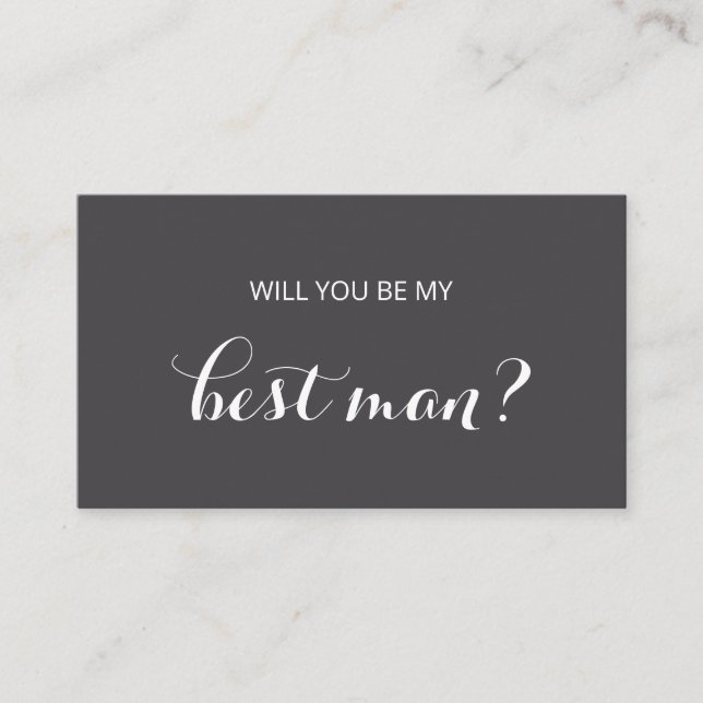 Chic Flourish | Will You Be My Best Man? Enclosure Card (Front)