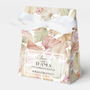 Chic Flowers and Leaves Bridal Shower Favor Box