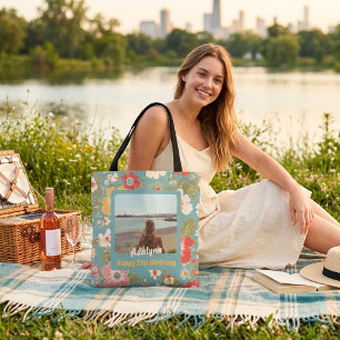 Chic Flowers Photo Gifts for 21 Year Old Female Tote Bag