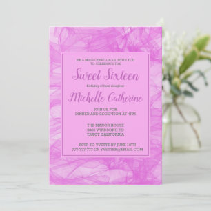 Chic Flowy Pink Sweet 16 Invitation