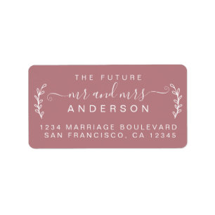 Chic Foliage Future Mr Mrs Wedding Return Address Label