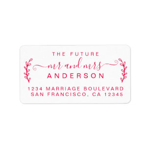 Chic Foliage Future Mr Mrs Wedding Return Address Label