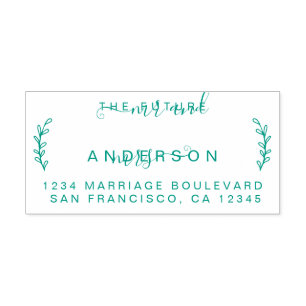 Chic Foliage Future Mr Mrs Wedding Return Address Self-inking Stamp