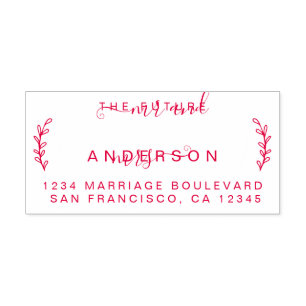 Chic Foliage Future Mr Mrs Wedding Return Address Self-inking Stamp
