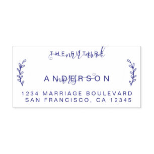 Chic Foliage Future Mr Mrs Wedding Return Address Self-inking Stamp