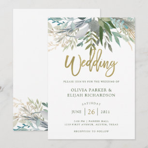 Chic Foliage Wedding Invitation
