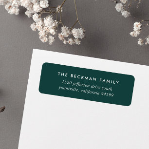 Chic Forest Green and White Return Address