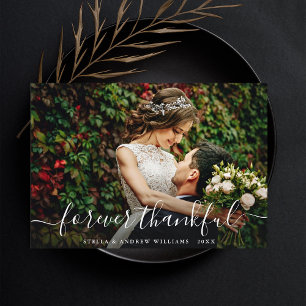 Chic Forever Thankful Script Merci Carte photo