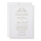 Chic Formal Champagne Monogram, Watercolor Wedding