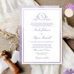 Chic Formal Monogram Lavender Watercolor Wedding Invitation<br><div class="desc">Delight friends and family with this elegant wedding invitation showcasing exquisite fine hand drawn leafy botanical monogram with bride and groom's initials. Front invitation trimmed with thin lavender, lilac and purple hues watercolor frame, while invitation's back featuring beautiful watercolor wash in lavender, lilac and purple hues. Clean and simple design...</div>