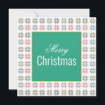 Chic Four Poinsettia Motif Christmas, Personalized Card<br><div class="desc">The geometric design features a 4-colour abstract poinsettia pattern. It presents a classic piece of the Christmas holiday in a chic motif. 
For special requests,  contact the designer at wafadahdalcreates@gmail.com. © Wafa Y. Dahdal - All Rights Reserved. WD Art</div>