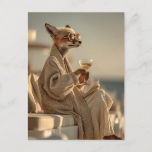 Chic Fox Relaxing in Style Postcard
