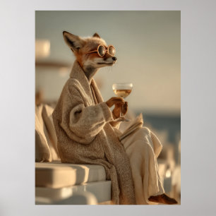 Chic Fox Relaxing in Style Poster