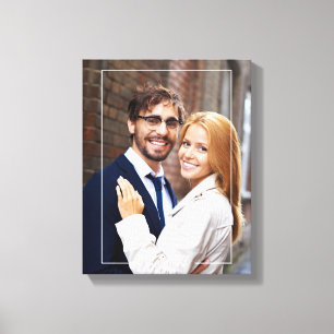 Chic Frame and Monogram Photo Canvas Print