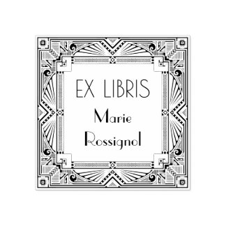 Chic French Art Deco Type Personal Name Ex Libris Rubber Stamp