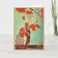 Chic French Art Nouveau Parrot Birdcage Garden Art