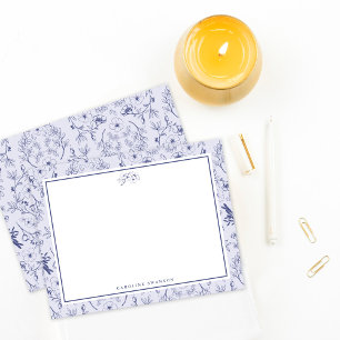 Chic French Blue Florals Card