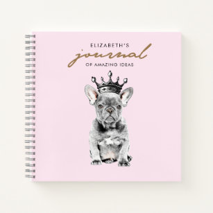 Chic French Bulldog Frenchie Royal Pink Notebook