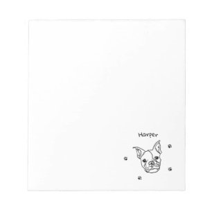 Chic French Bulldog Line Art: Edit Your Text Notepad