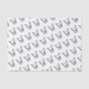 Chic French Bulldog Line Art: Edit Your Text Tissue Paper