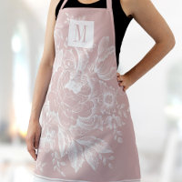 Chic French Farmhouse Peony Monogram Light Pink