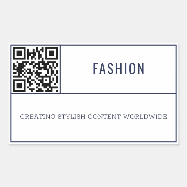 Chic French Navy Fashion Brand QR Code Sticker (Front)
