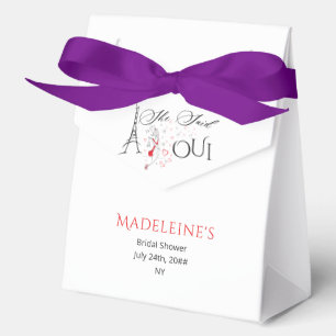 Chic French Parisian She Said Oui Bridal Shower Favor Box