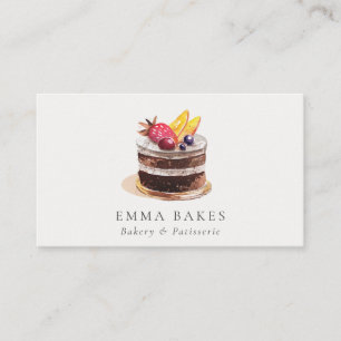 CHIC FRUIT FLORAL CAKE PATISSERIE CUPCAKE BAKERY BUSINESS CARD