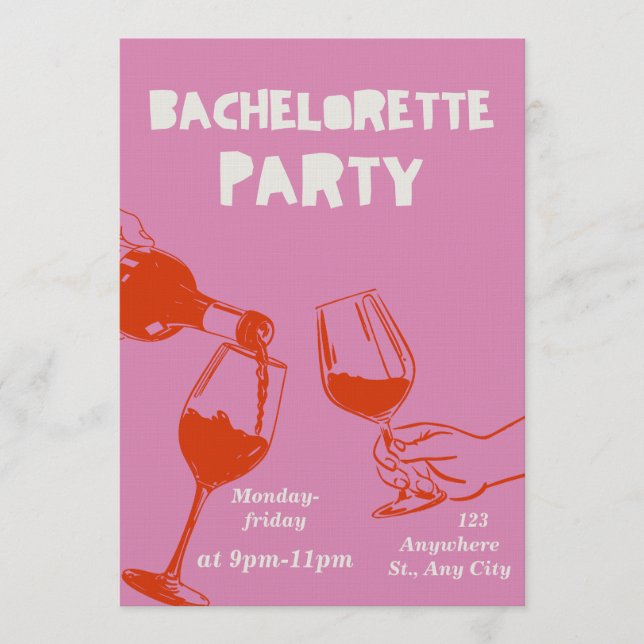 Chic & Fun Bachelorette Weekend Invitation  (Front)
