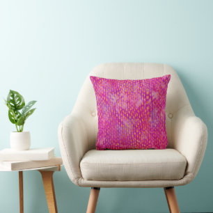 Chic Fun Colourful Bohemian Batik Pattern Design Throw Pillow