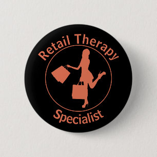 Chic Fun Orange 'Retail Therapist' Button