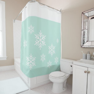 Chic Fun Stylish White Snowflakes On Light Teal