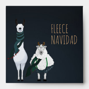Chic Funny Fleece Navidad Dark Blue Customizable  Envelope